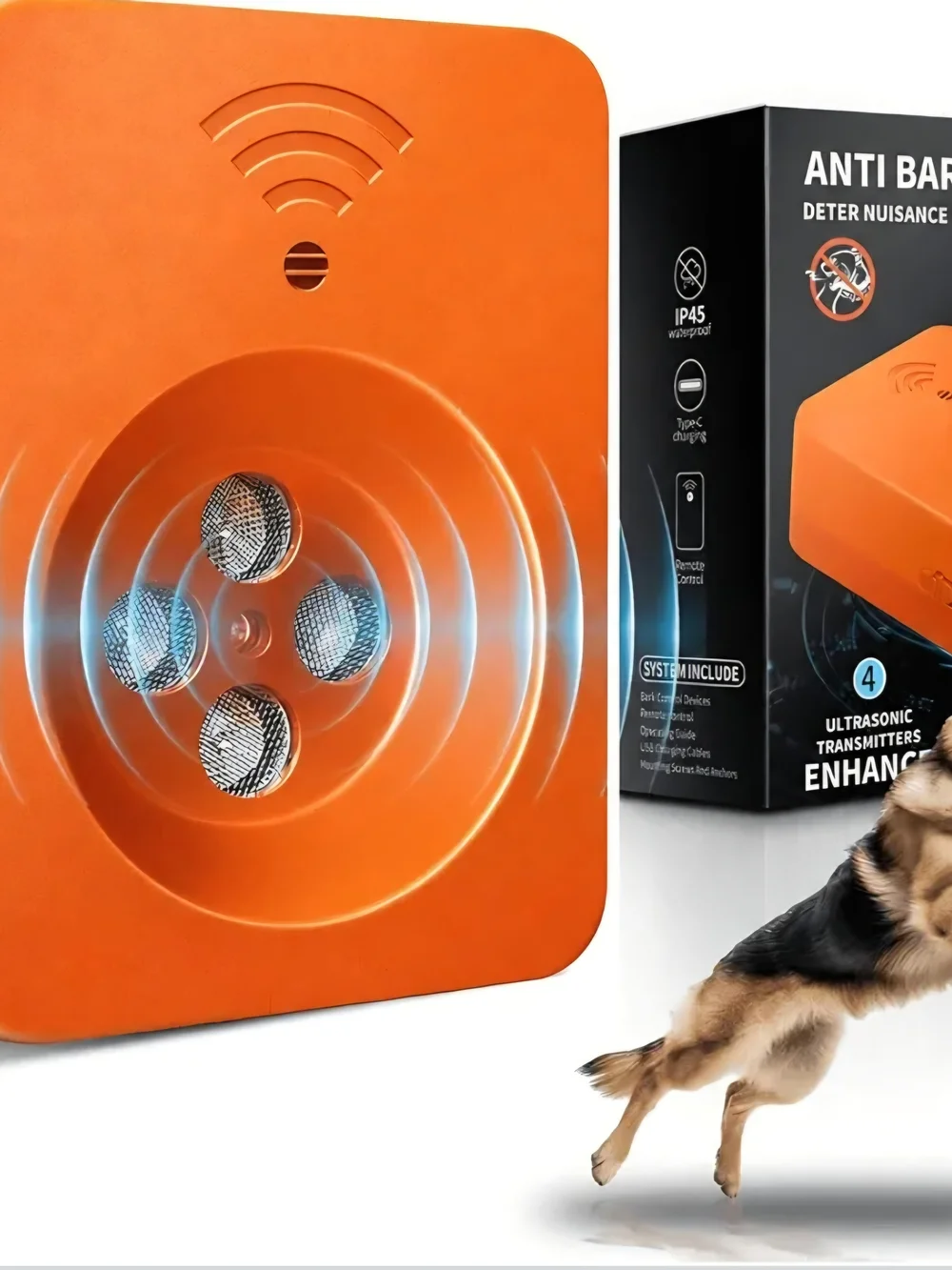 Ultrasonic Dog Bark Deterrent - Orange